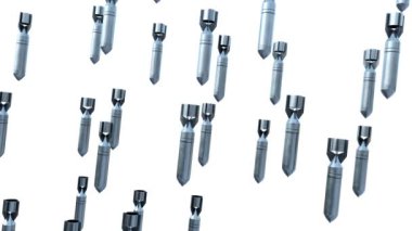 Beyaz zemin üzerine havadan bomba