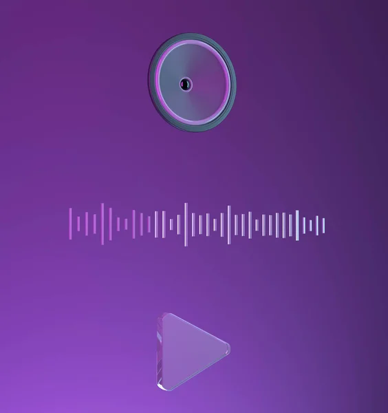 紫色背景扬声器 — 图库照片