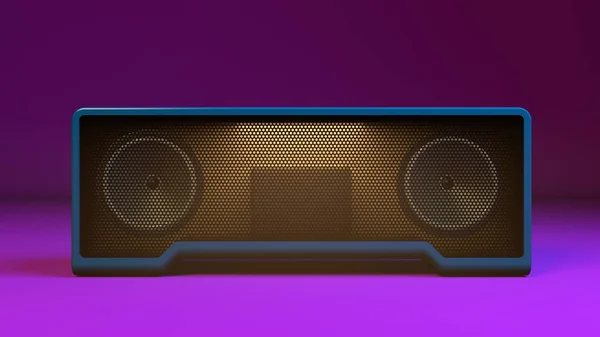 Wireless speaker on purple background