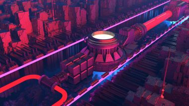 soyut dijital şehir