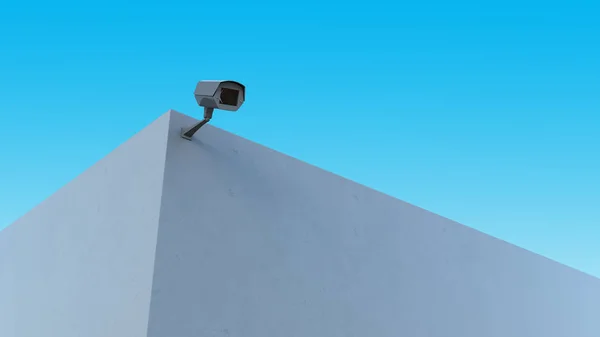 Cctv Überwachungskamera an der Wand — Stockfoto