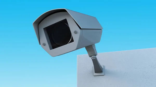 Cctv bewakingscamera aan de muur Rechtenvrije Stockfoto's