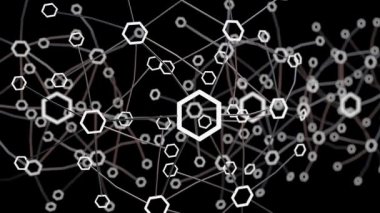 Blockchain ağ kavramı. maskeyi içeren 3d render