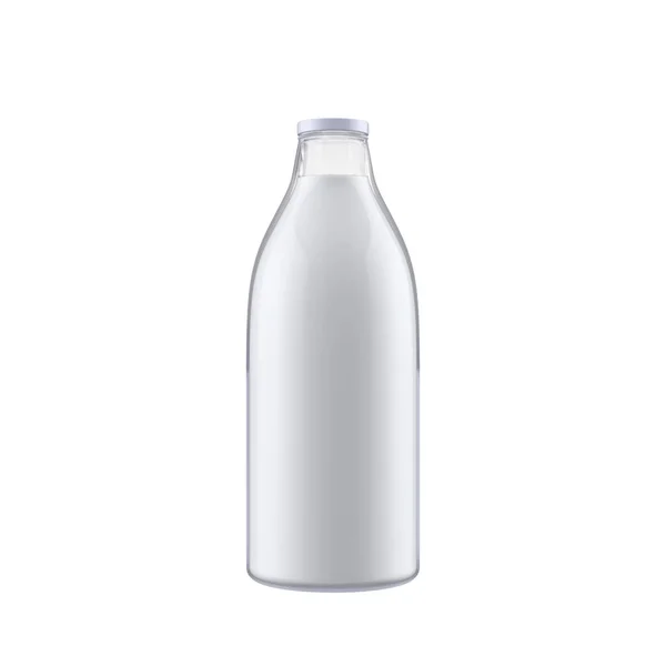 Frasco de leite isolado sobre branco — Fotografia de Stock