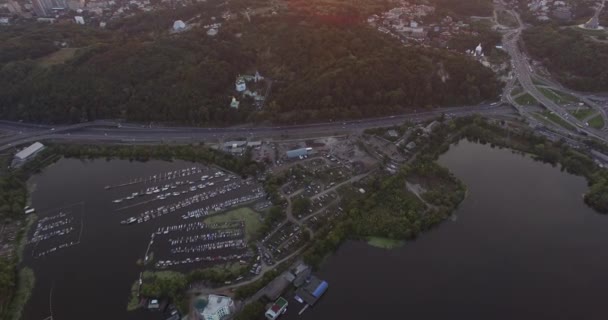 空中桥梁日落 — 图库视频影像