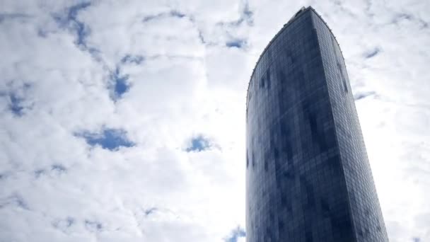 Skyscraper And Blue Clouds — Stock Video