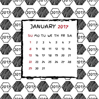 İngilizce takvim 2017.