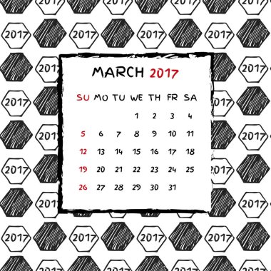 İngilizce takvim 2017.