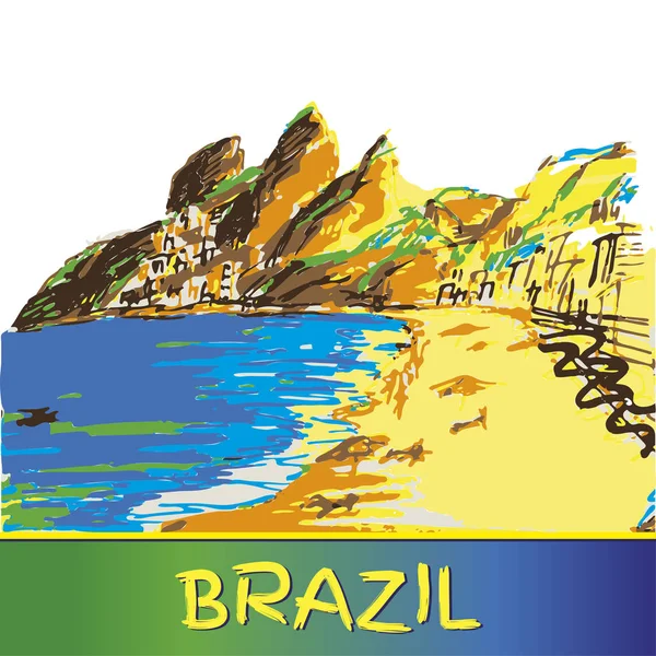 Brasilianska hand ritad skiss. — Stock vektor
