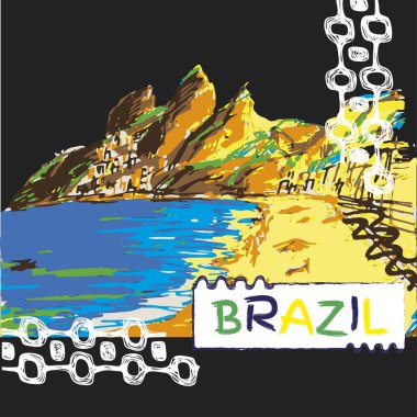 Brezilya el çizilmiş kroki.