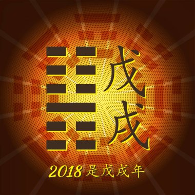 Çin falı - sarı dünya köpek.