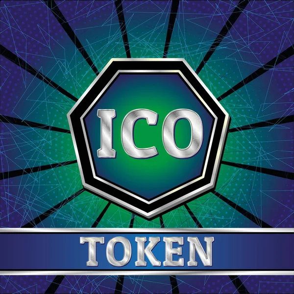 ICO ve belirteç kavramsal tasarım — Stok Vektör