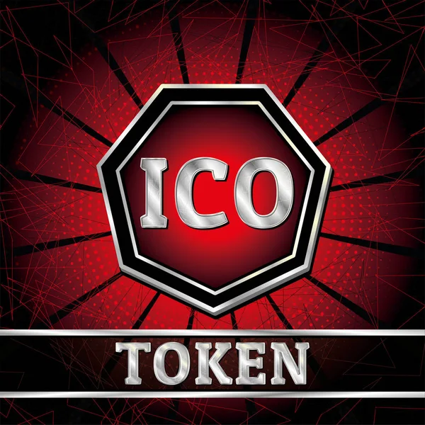 ICO ve belirteç kavramsal tasarım ve şablon. — Stok Vektör