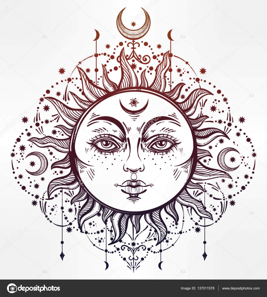 Download Boho Sun. Vintage vector decorative drawing. — Stock Vector © Katja87 #137011578