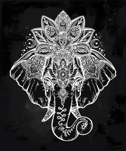 Download Decorative elephant with lotus mandala crown. — Stock ...