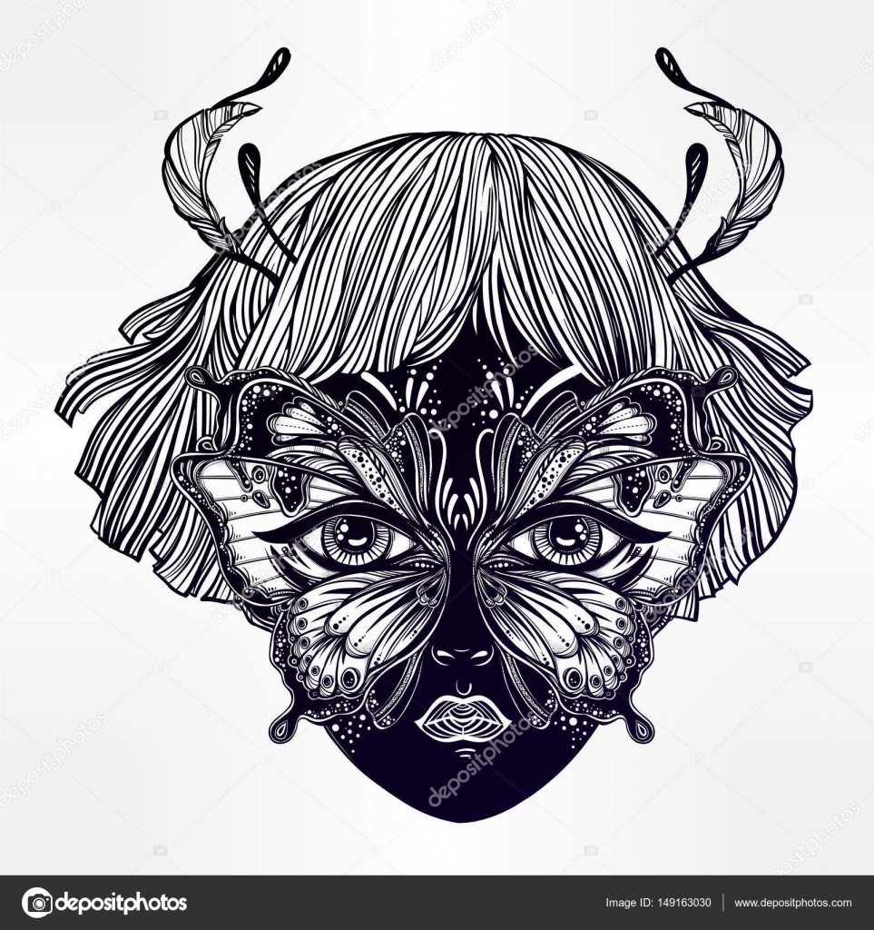 Illustrazione di vettore Fantasia occultismo l arte del tatuaggio libri da colorare stampe Alla moda stampa