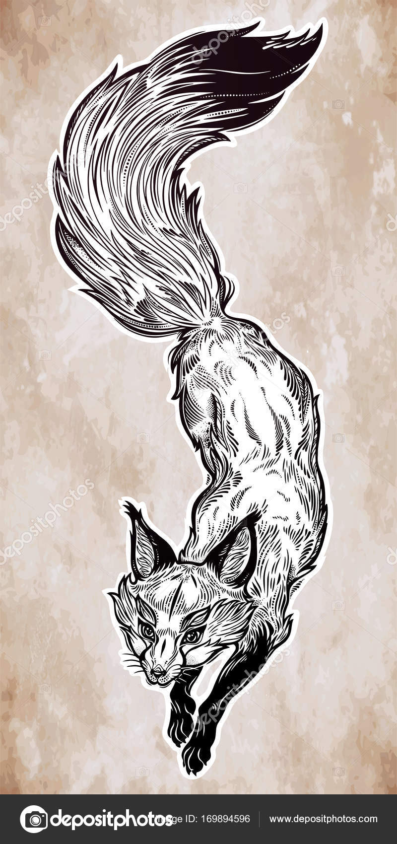 Wild jumping fox vector line art. — Stock Vector © Katja87 #169894596