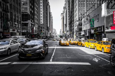 Kentsel sarı stil taxy Manhattan New York