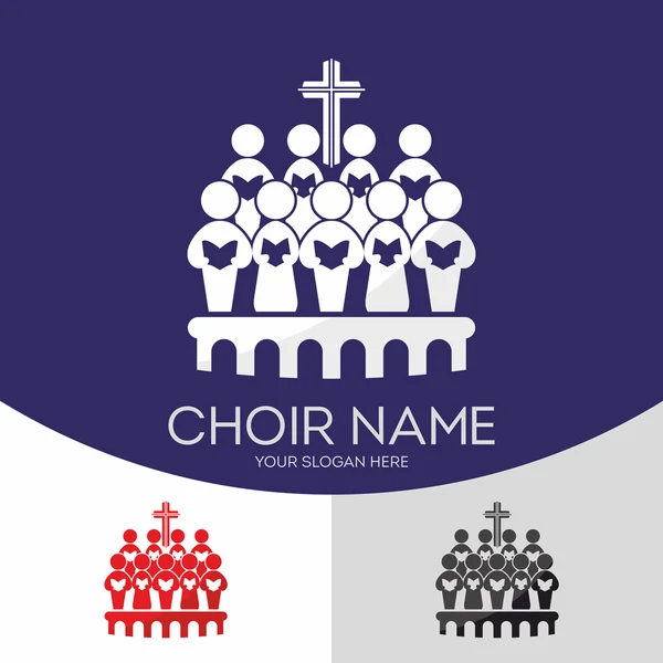 Koor Christian Church. God aanbidden. Muziek ministerie. — Stockvector