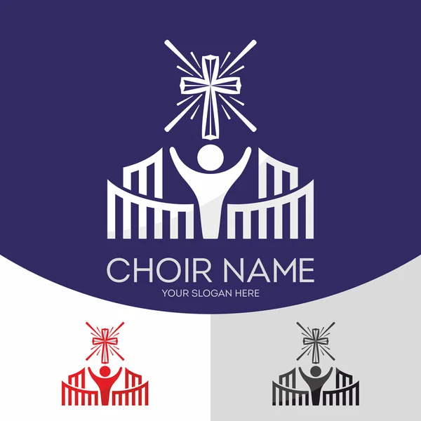 Coro Iglesia Cristiana. Adora a Dios. Ministerio de Música . — Vector de stock