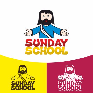Logo Pazar Okulu. Hıristiyan sembolleri. İsa Kilisesi.