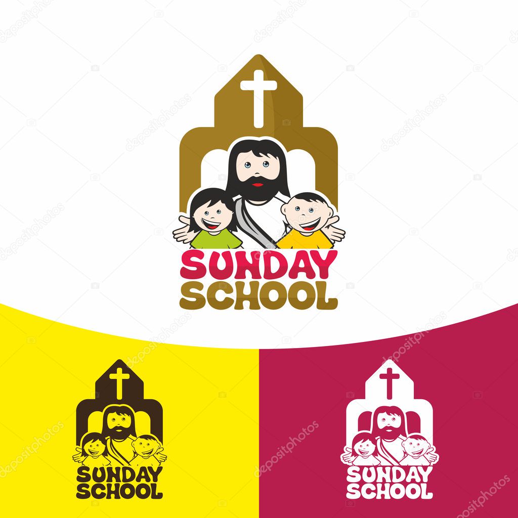 Logo Sunday school. Christian symbols. The Church of Jesus Christ.