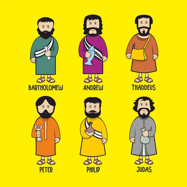 Illustration biblique. Les apôtres de Jésus-Christ . — Image vectorielle