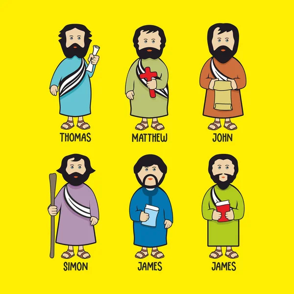 Bibliai illusztráció. Az apostolok Jézus Krisztus. — Stock Vector