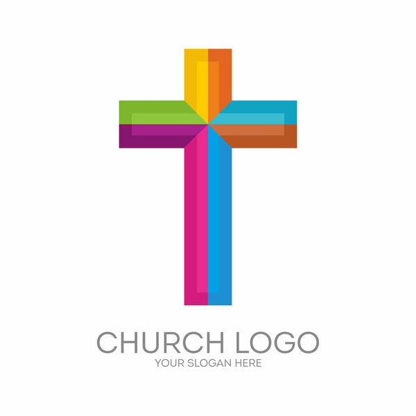 Church logo. Christian symbols. The cross of Jesus