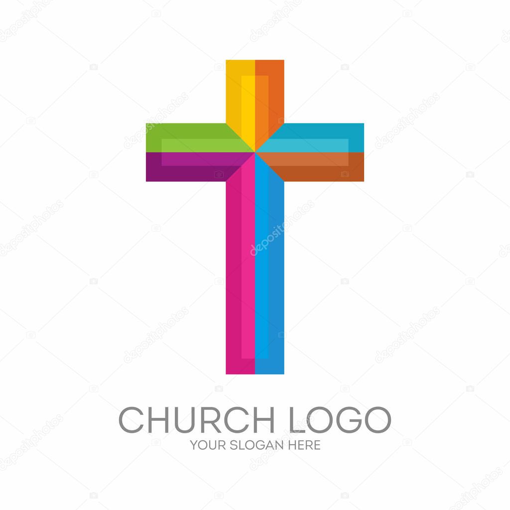 Church logo. Christian symbols. The cross of Jesus