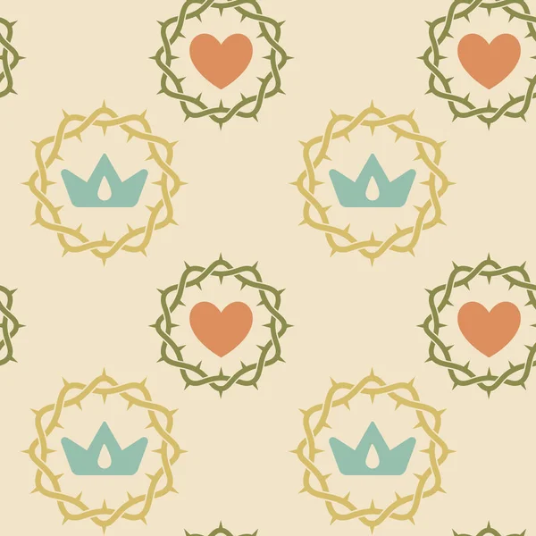 Hıristiyan sembolleri ile renkli seamless modeli. İncil, kilise ve dini öğeleri.