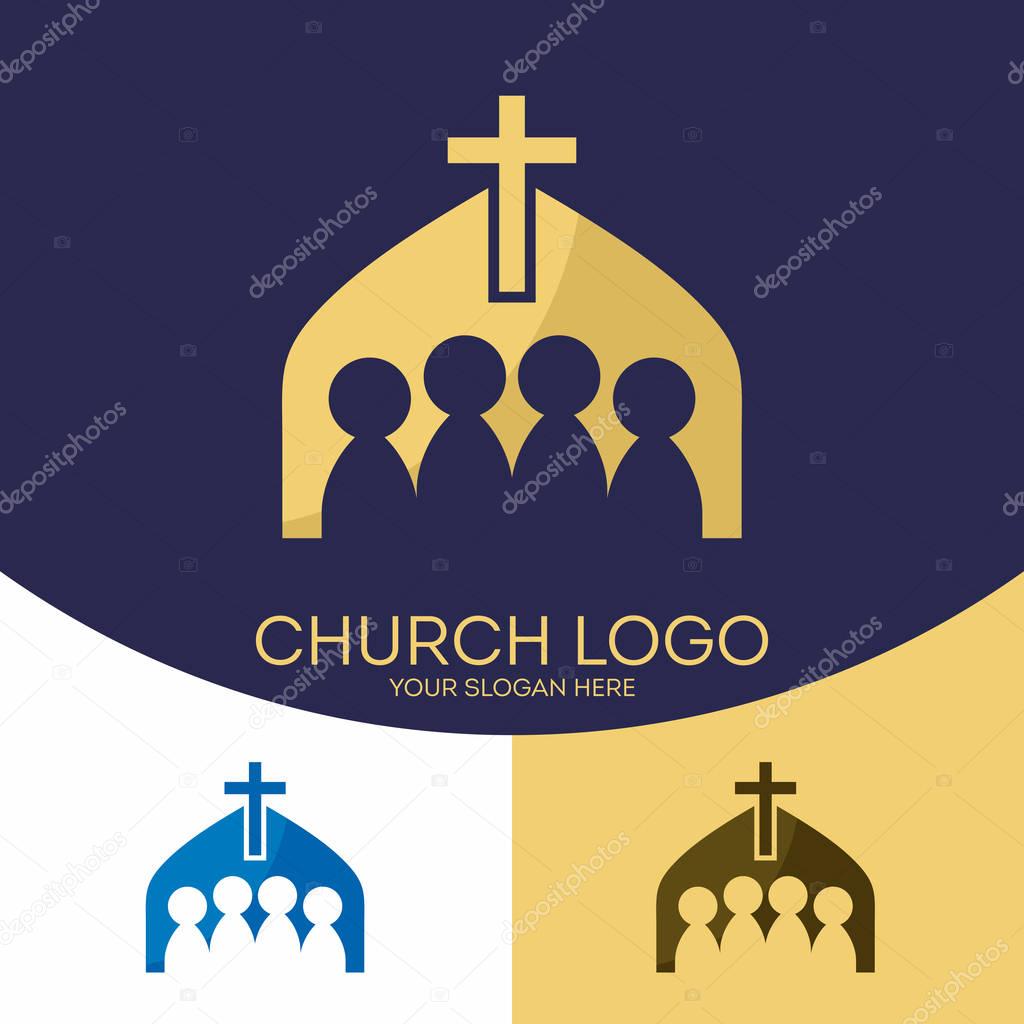 Church logo. Christian symbols. Ecclesia Lord Jesus Christ