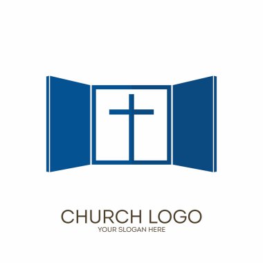 Kilise logosunu görmeniz gerekir. Hıristiyan sembolleri. Tanrı bize, Rabbimiz İsa Mesih'in, göksel mesken olarak dünyaya bir pencere sunuyor.