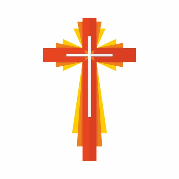 Symbole chrétien. Croix du Seigneur et Sauveur Jésus Christ . — Image vectorielle