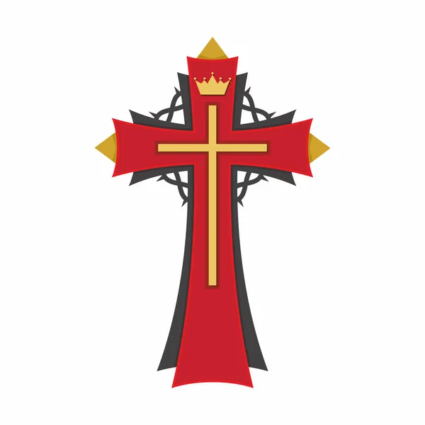 Christliches Symbol. Kreuz des Herrn und Erlösers Jesus Christus. — Stockvektor