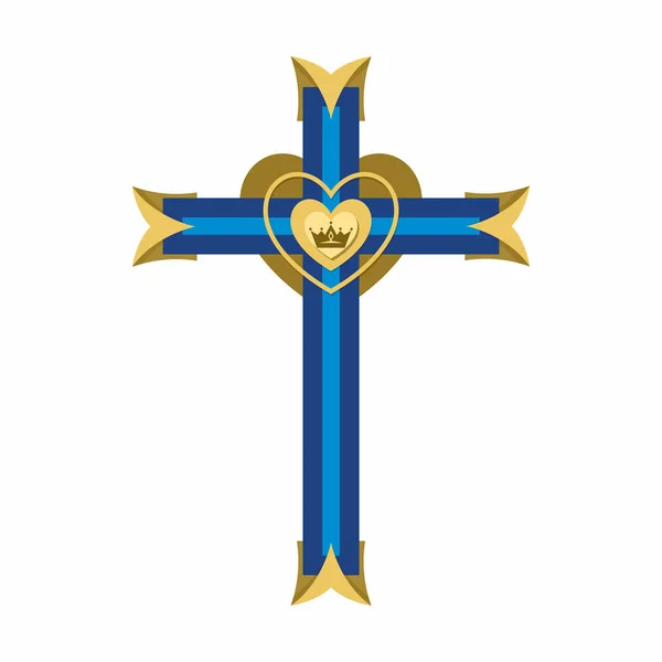 Symbole chrétien. Croix du Seigneur et Sauveur Jésus Christ . — Image vectorielle