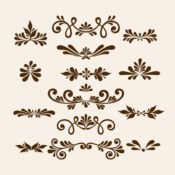 Vector dessine à la main des éléments floraux vintage. Fleurs éléments décoratifs. Eléments floraux pour ensemble de décoration . — Image vectorielle