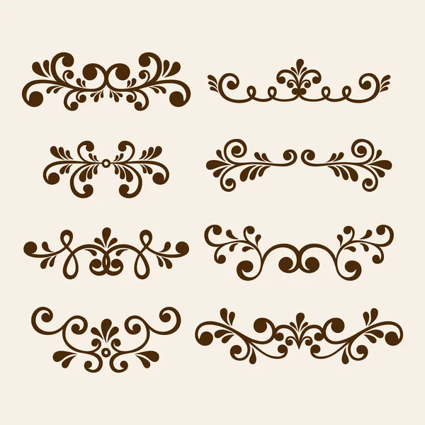 Vector dessine à la main des éléments floraux vintage. Fleurs éléments décoratifs. Eléments floraux pour ensemble de décoration . — Image vectorielle