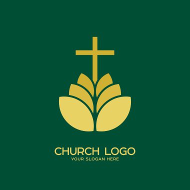 Kilise logosunu görmeniz gerekir. Hıristiyan sembolleri. İsa ve Tanrı artış haç