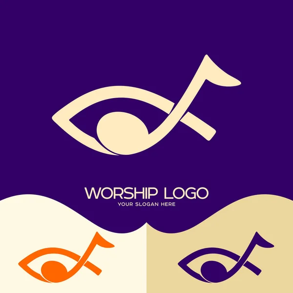 Logo kultu. Cristian symboli. Uwaga i ryby Jezusa — Wektor stockowy
