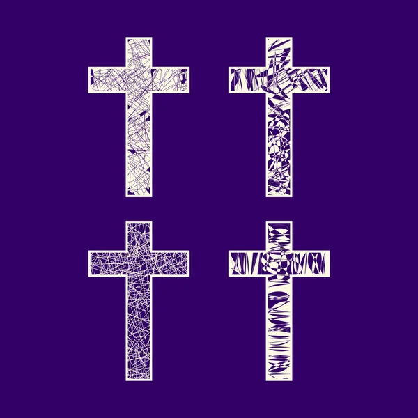 Kristna symboler. Set med kors — Stock vektor