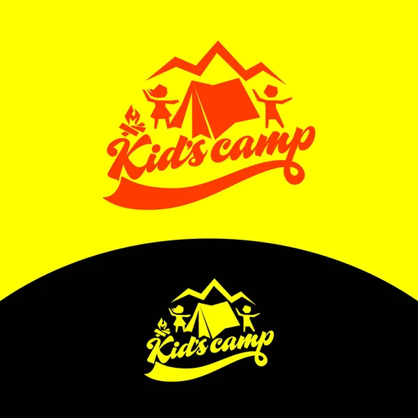 Logotipo do acampamento da criança . — Vetor de Stock