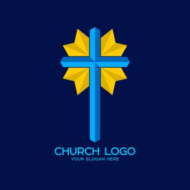 Kilise logosunu görmeniz gerekir. Hıristiyan sembolleri. Kurtarıcı İsa Mesih'in haç