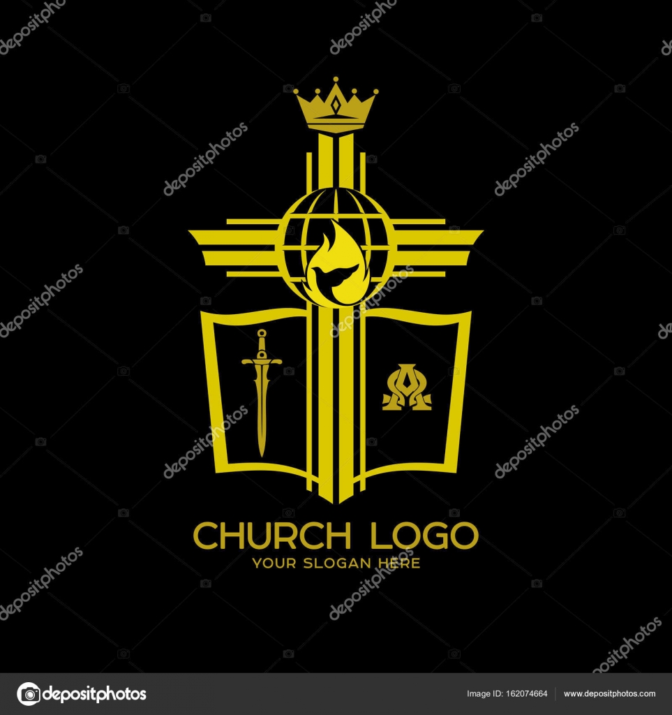 Church Logo Christian Symbols Cross Bible And Symbols Of The Kingdom Of God Stock Vector Image By C Biblebox 162074664