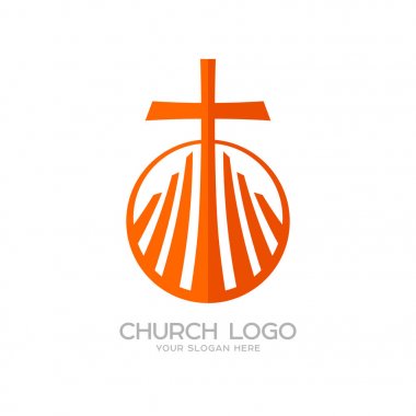 Kilise logosunu görmeniz gerekir. Hıristiyan sembolleri. Cross İsa ve grafik öğeleri