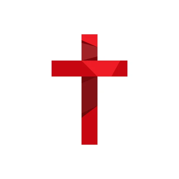 Kyrkan-logotypen. Kristna symboler. Jesus Kristi kors — Stock vektor