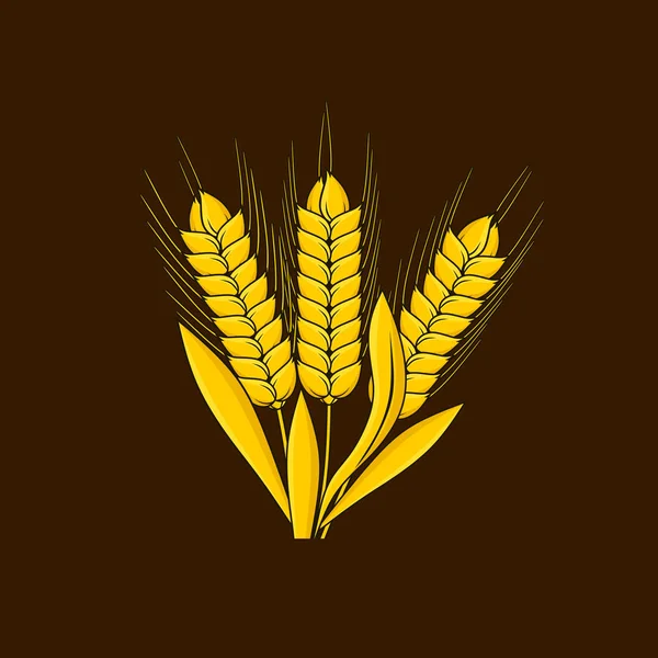 Logotipo y símbolo del trigo para el Día de Acción de Gracias — Vector de stock