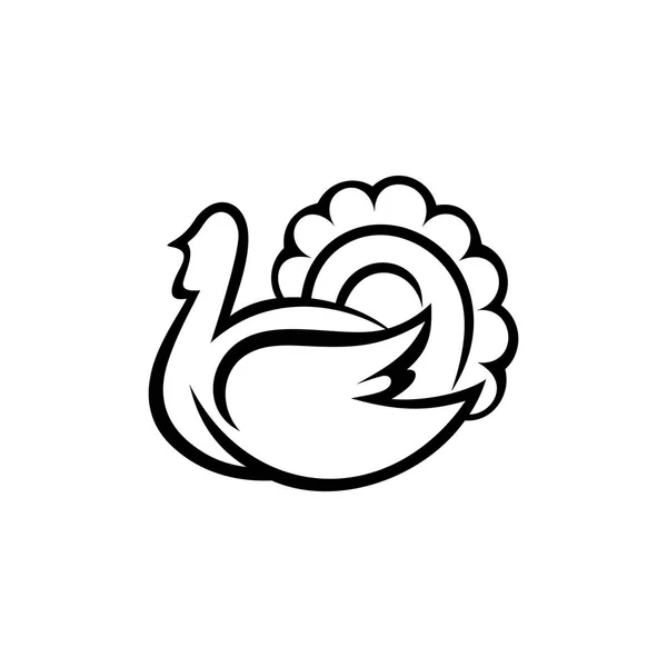 Logotyp och symbol för en kalkon på Thanksgiving. — Stock vektor