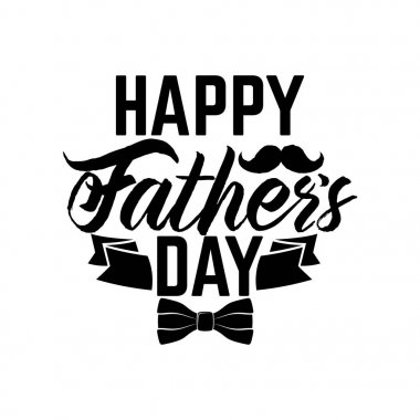 Tipografi ve acımasız öğeleri ve mutlu Babalar günü için siluetleri ile yazı