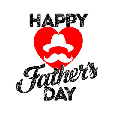 Tipografi ve mutlu Babalar günü için tasarım öğeleri ve siluetleri ile yazı